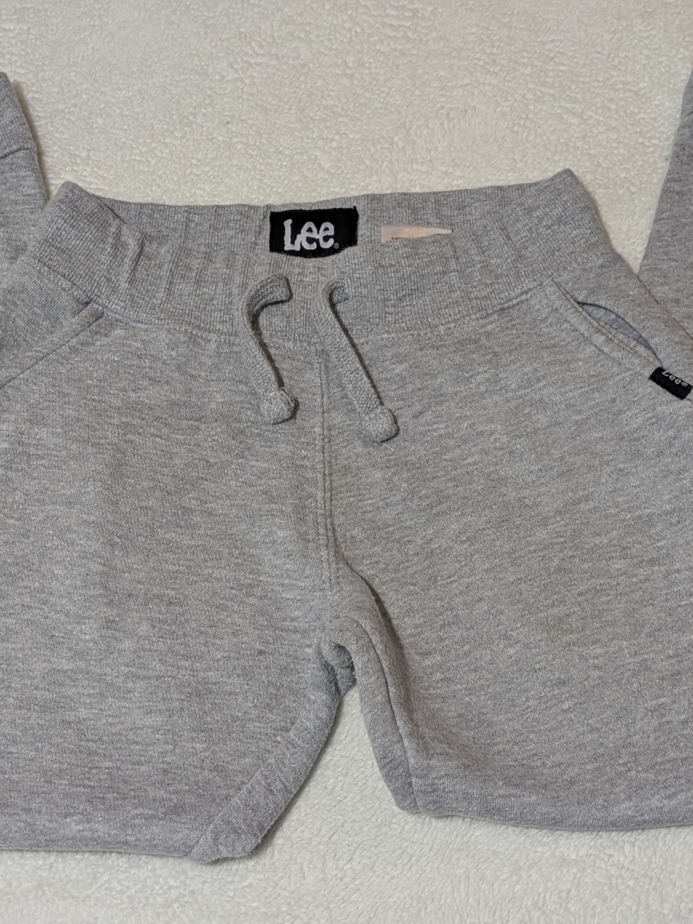 Lee Boys Joggers Size Small 8 Grey Fleece Sweatpants Drawstring Athletic